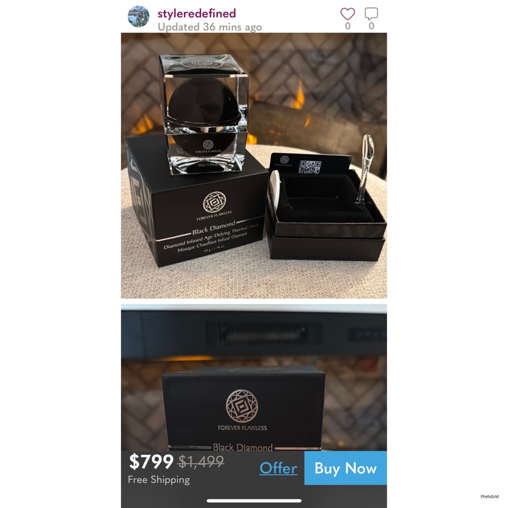 NIB $1,499 Forever Flawless Diamond Infused Thermal Mask COA card included
